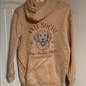 Beige 'Anti Social Dog Moms Club' Hoodie